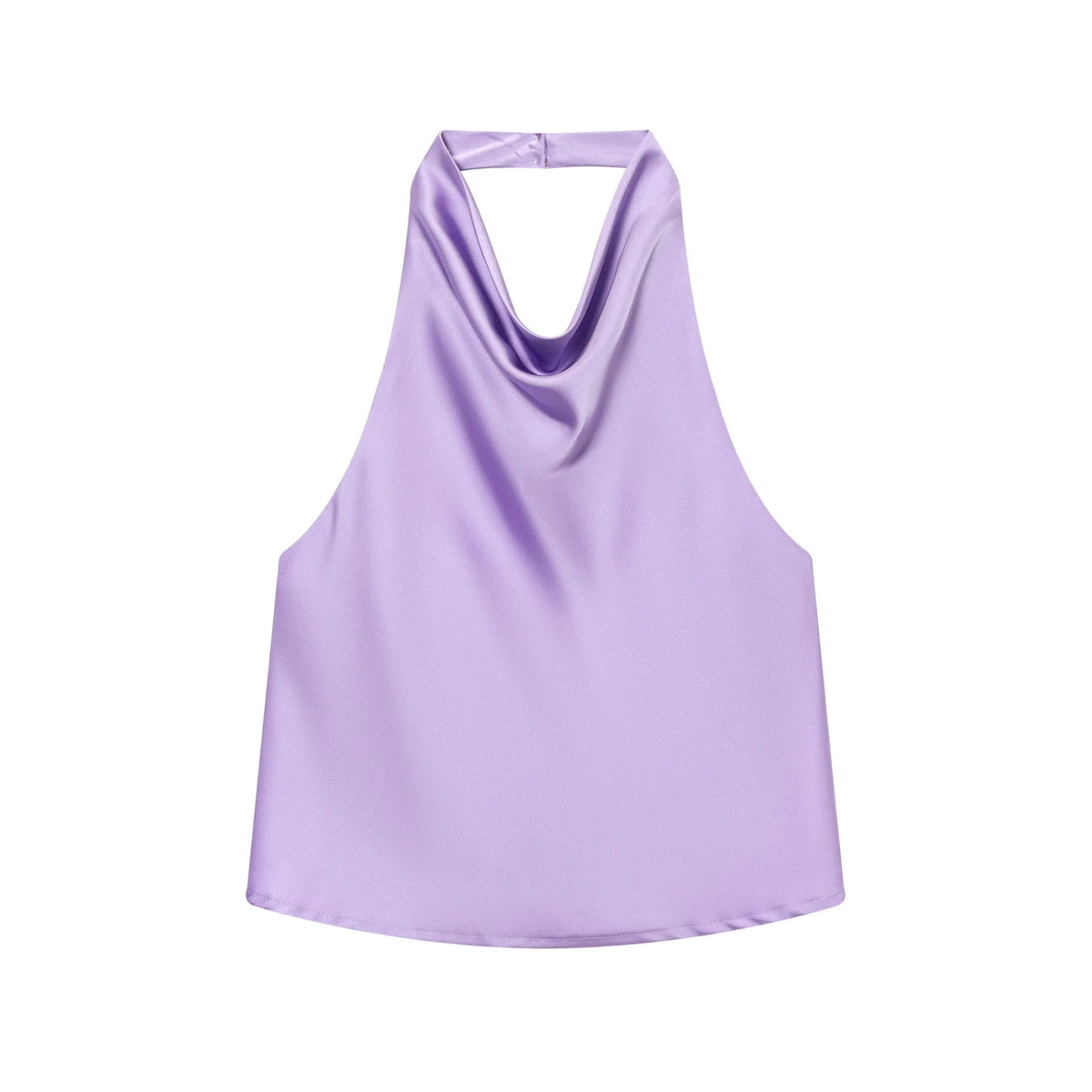 TrenLux Wear TFMLN 2025 women’s sexy backless halter top in solid color, spring-summer fashion with elegant halter neck design.