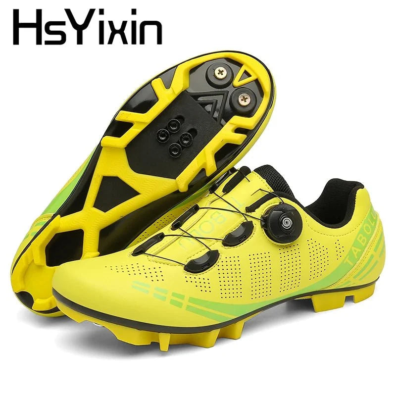 Men's MTB cycling shoes by TrendLux Wear with breathable mesh and secure closure for mountain biking adventures.