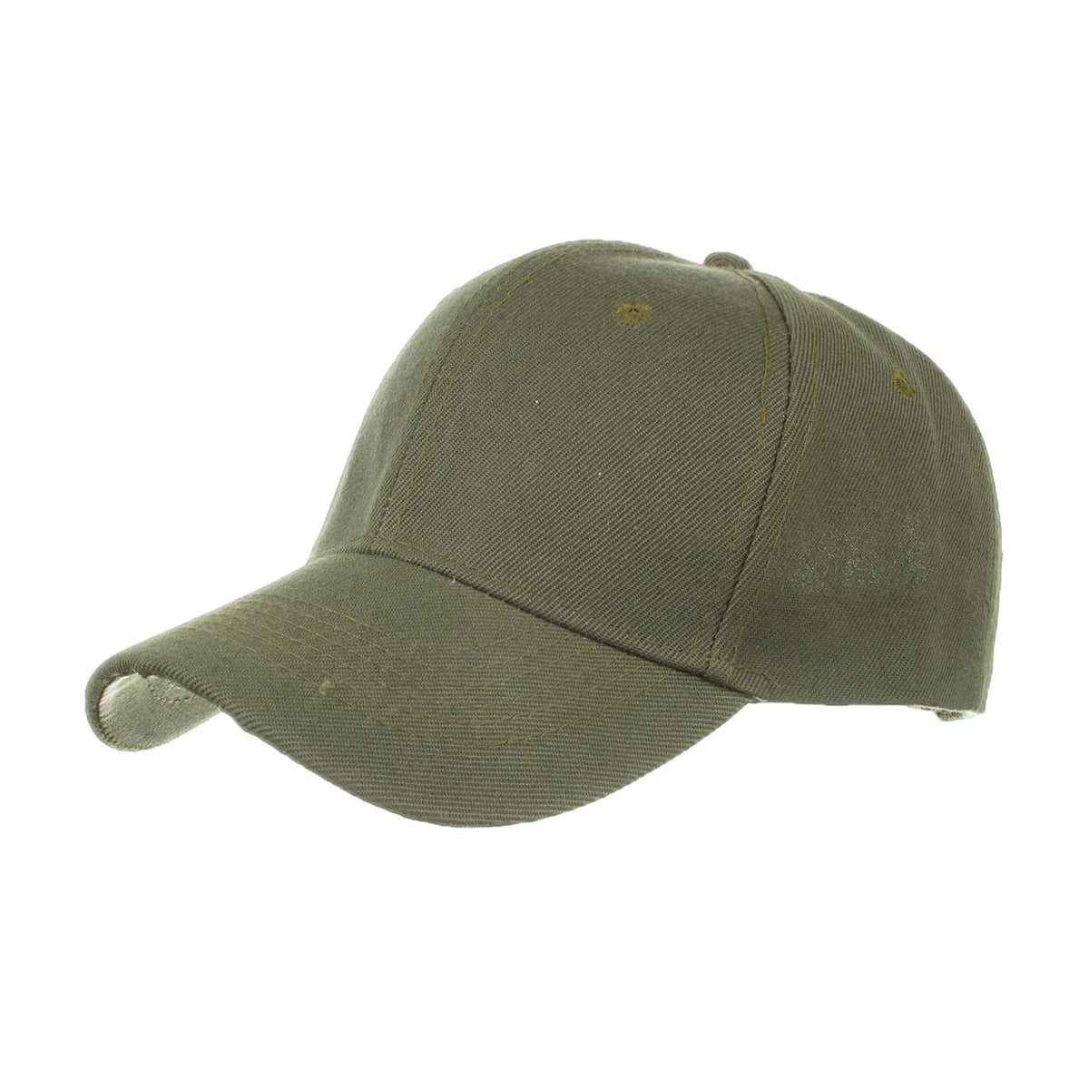 Unisex solid color baseball cap by TrendLux Wear, 5-panel structured hat in various colors, shown in black with curved brim.