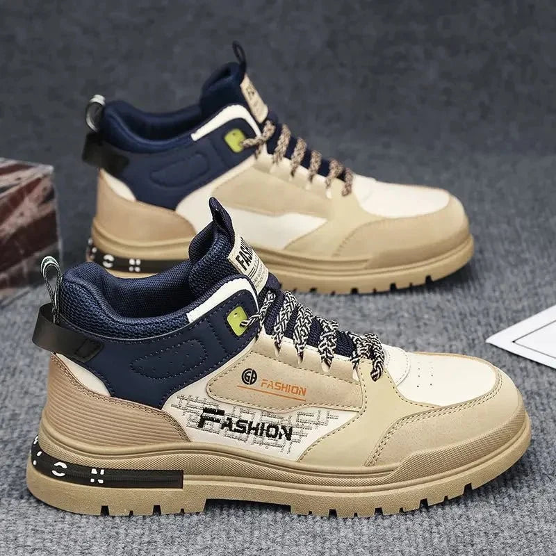 Men's TrendLux Wear high-top street sneakers with non-slip soles and vulcanized ankle design, stylish and durable for urban wear