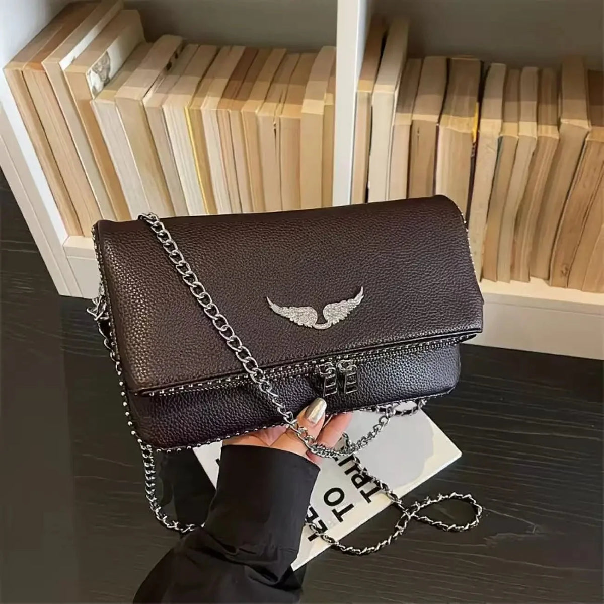 Chain Shoulder PU Leather Flip-Cover Shoulder Bag - TrendLux Wear