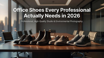 Professional header image for list-based article: Office Shoes Every Professional Actually Needs in 2026
