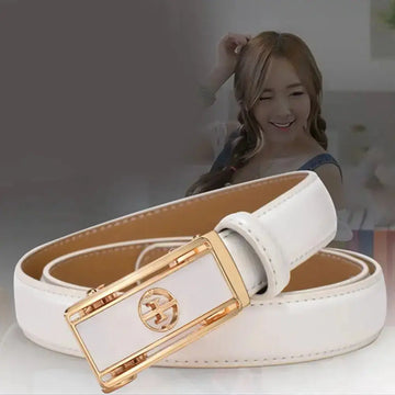 Women's Luxury Genuine Leather Belt — Automatic Buckle Waistband (105 cm) TrenLux Wear
