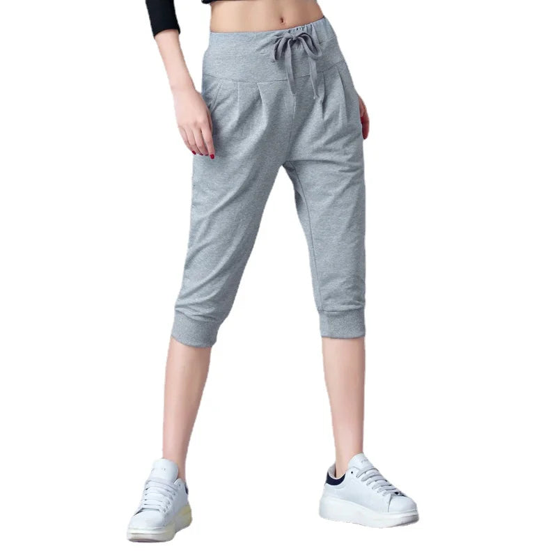 TrendLux Women's Harem Jogger Capri Pants – High Waist Loose Sweatpants