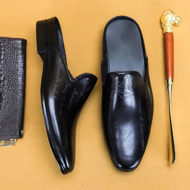 Men's Italian luxury leather loafers by TrendLux Wear with non-slip embroidered moccasin design, available in EU sizes 38 to 46.