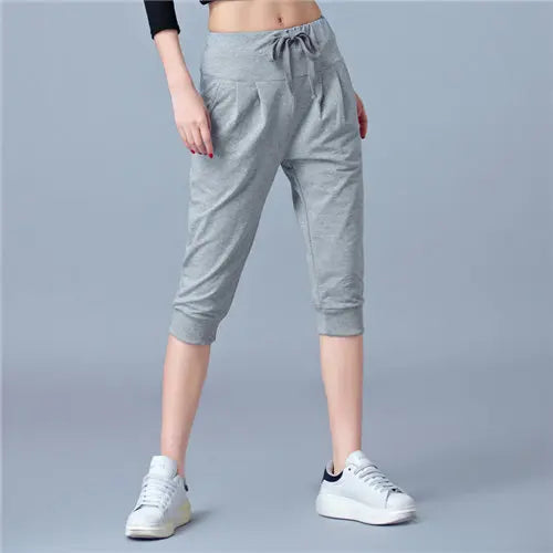 TrendLux Women's Harem Jogger Capri Pants – High Waist Loose Sweatpants