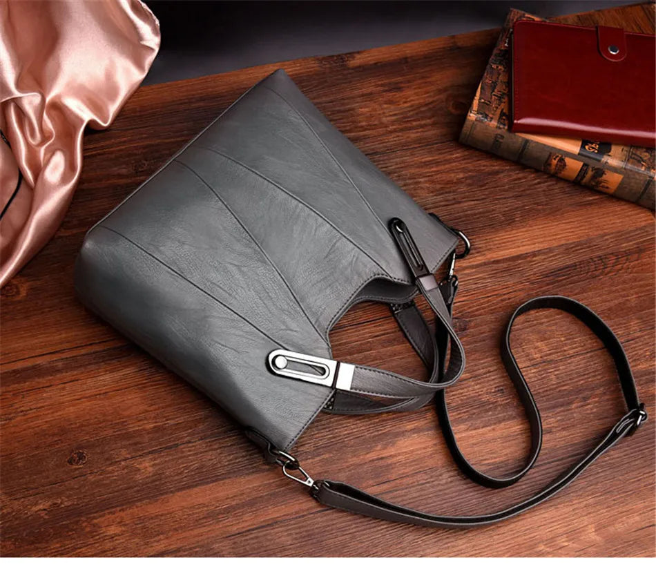 TrenLux Wear Women's Luxury Pure Leather Multi-Pocket  Handbag TrenLux Wear