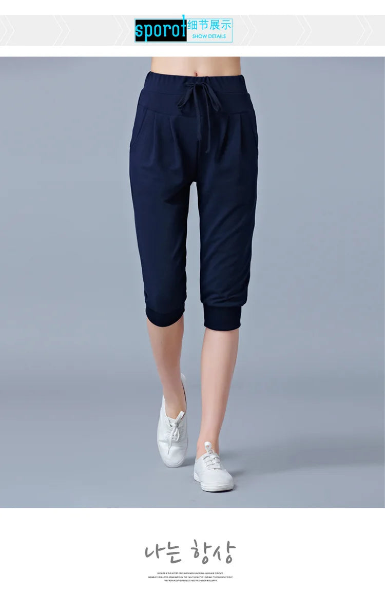 TrendLux Women's Harem Jogger Capri Pants – High Waist Loose Sweatpants