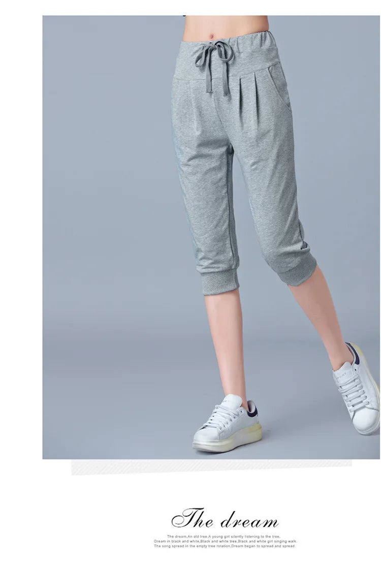 TrendLux Women's Harem Jogger Capri Pants – High Waist Loose Sweatpants