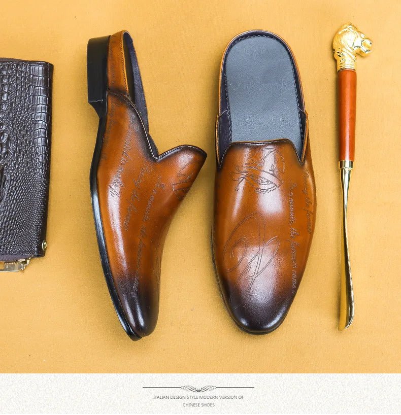 Men's Italian luxury genuine leather loafers by TrendLux Wear with embroidered moccasin details and non-slip soles in EU sizes 38-46.