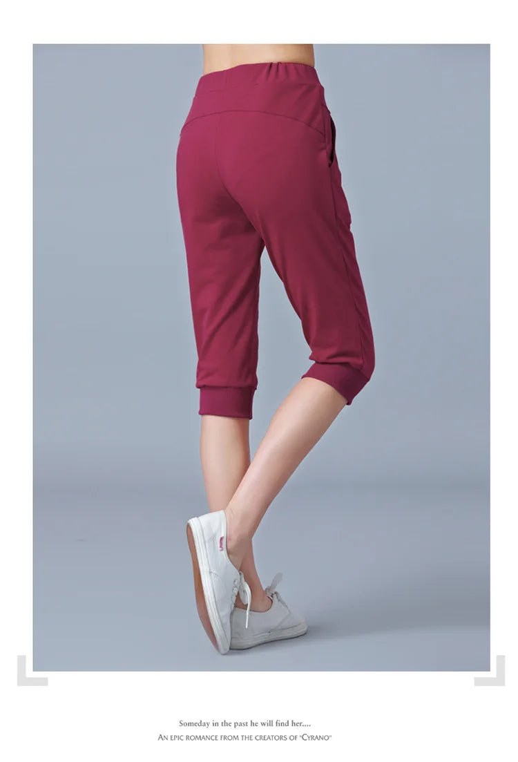 TrendLux Women's Harem Jogger Capri Pants – High Waist Loose Sweatpants