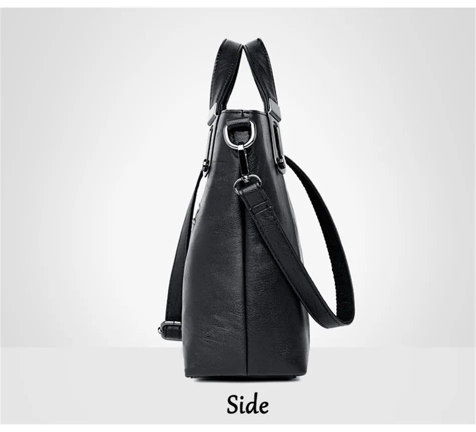 TrenLux Wear Women's Luxury Pure Leather Multi-Pocket  Handbag TrenLux Wear