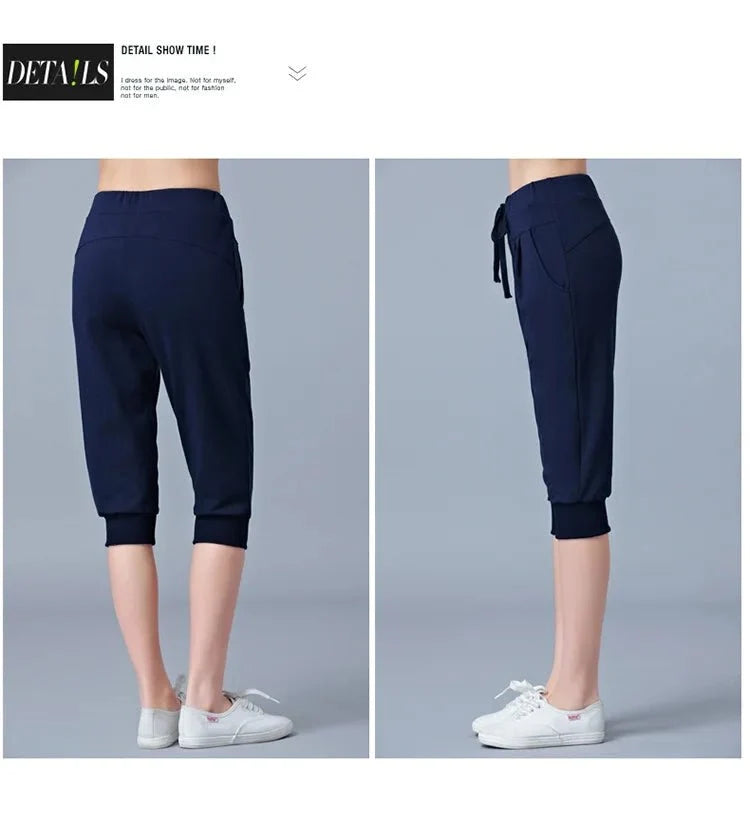 Women's high waist harem jogger capri pants by TrendLux Wear, loose fit sweatpants with relaxed style and comfortable fit.