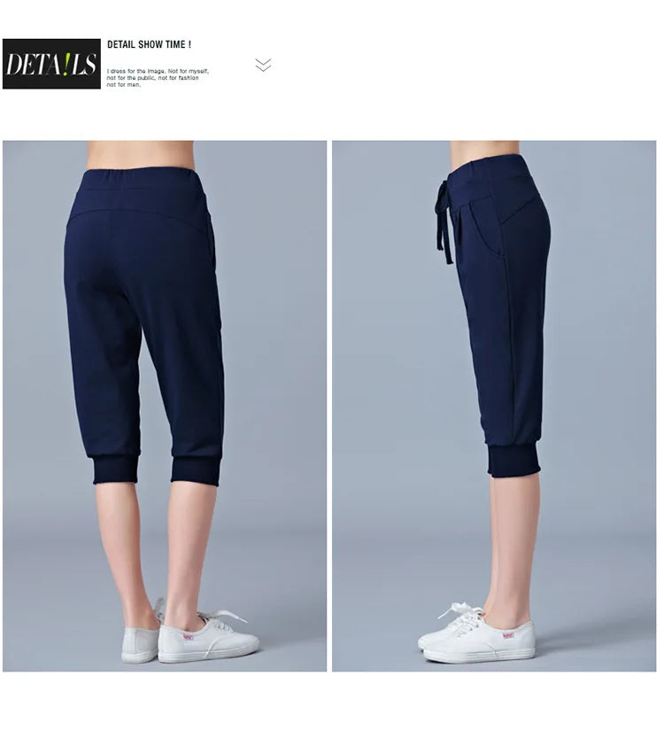 TrendLux Women's Harem Jogger Capri Pants – High Waist Loose Sweatpants