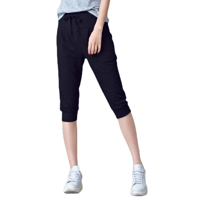 TrendLux Women's Harem Jogger Capri Pants – High Waist Loose Sweatpants