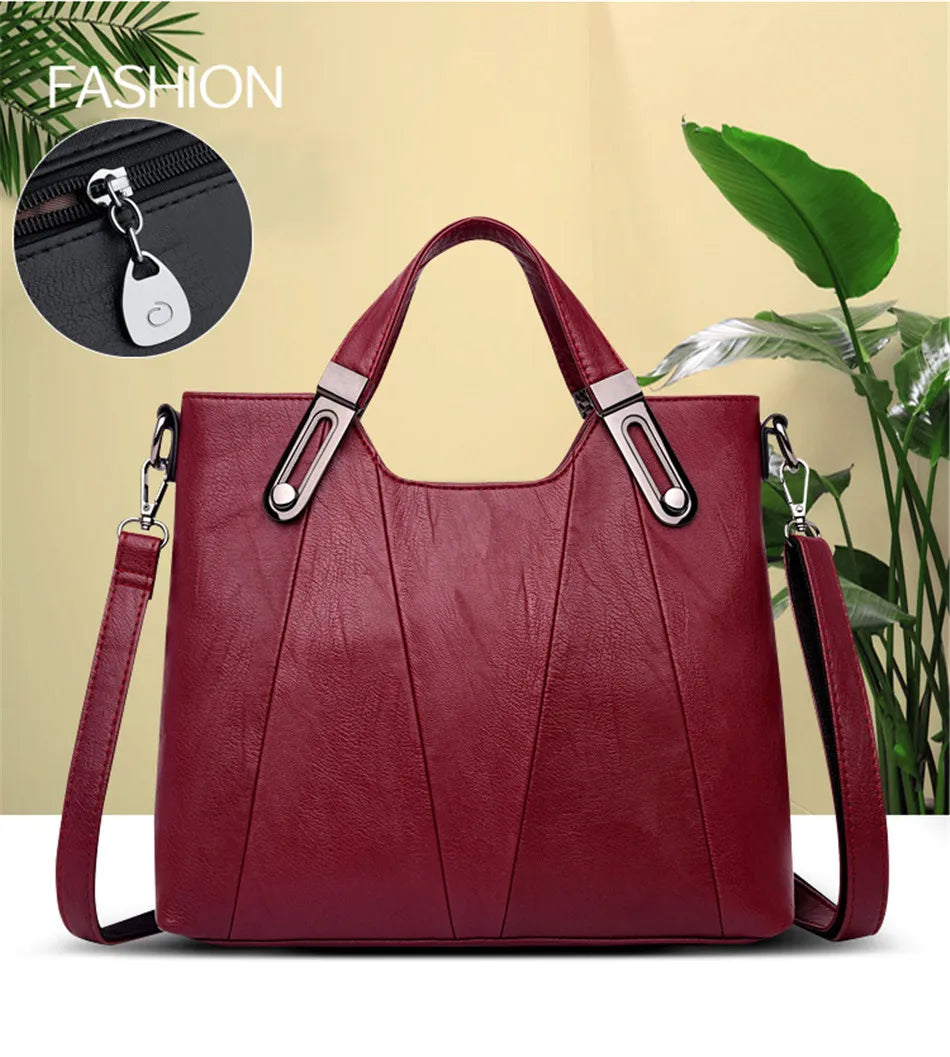 TrenLux Wear Women's Luxury Pure Leather Multi-Pocket  Handbag TrenLux Wear