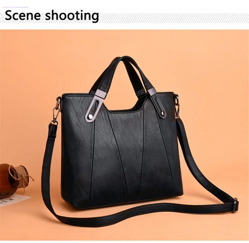 TrenLux Wear Women's Luxury Pure Leather Multi-Pocket  Handbag TrenLux Wear
