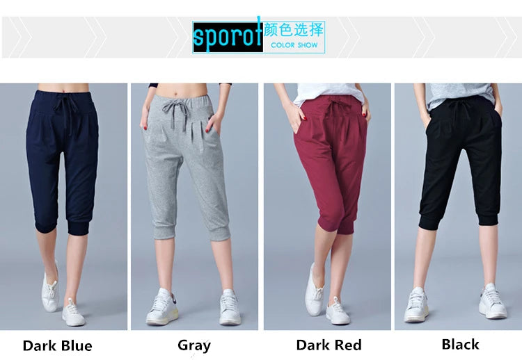 TrendLux Women's Harem Jogger Capri Pants – High Waist Loose Sweatpants