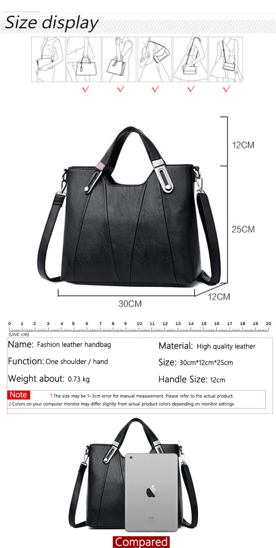 TrenLux Wear Women's Luxury Pure Leather Multi-Pocket  Handbag TrenLux Wear