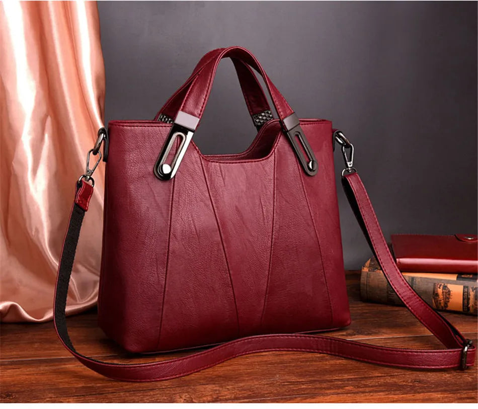 TrenLux Wear Women's Luxury Pure Leather Multi-Pocket  Handbag TrenLux Wear