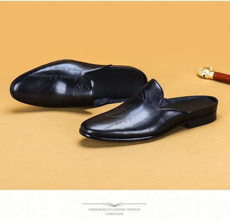 Men's Italian luxury genuine leather loafers by TrendLux Wear with non-slip embroidered moccasin design, available in EU sizes 38-46.