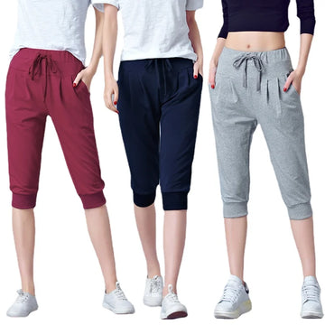 TrendLux Women's Harem Jogger Capri Pants – High Waist Loose Sweatpants