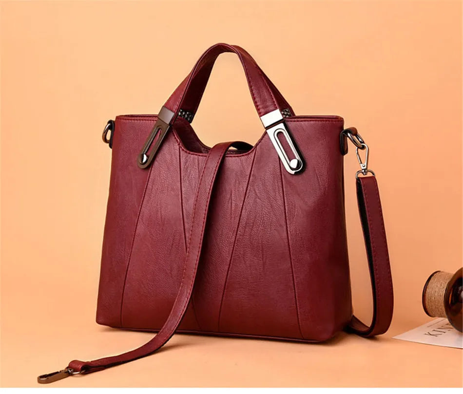 TrenLux Wear Women's Luxury Pure Leather Multi-Pocket  Handbag TrenLux Wear