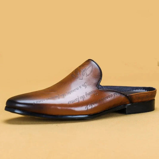 Men's Italian luxury genuine leather loafers by TrendLux Wear, with non-slip embroidered moccasin design, available in EU sizes 38-46.