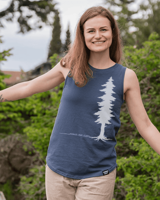 Women's relaxed organic cotton tank top by KINDRED COAST, featuring a comfortable fit and natural fabric in soft, breathable material.