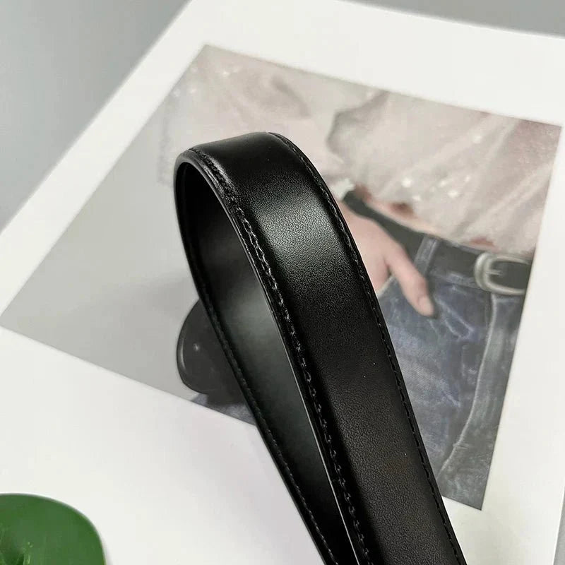 Women's real leather belt from TrendLux Wear with a sleek, adjustable design and classic buckle detail.