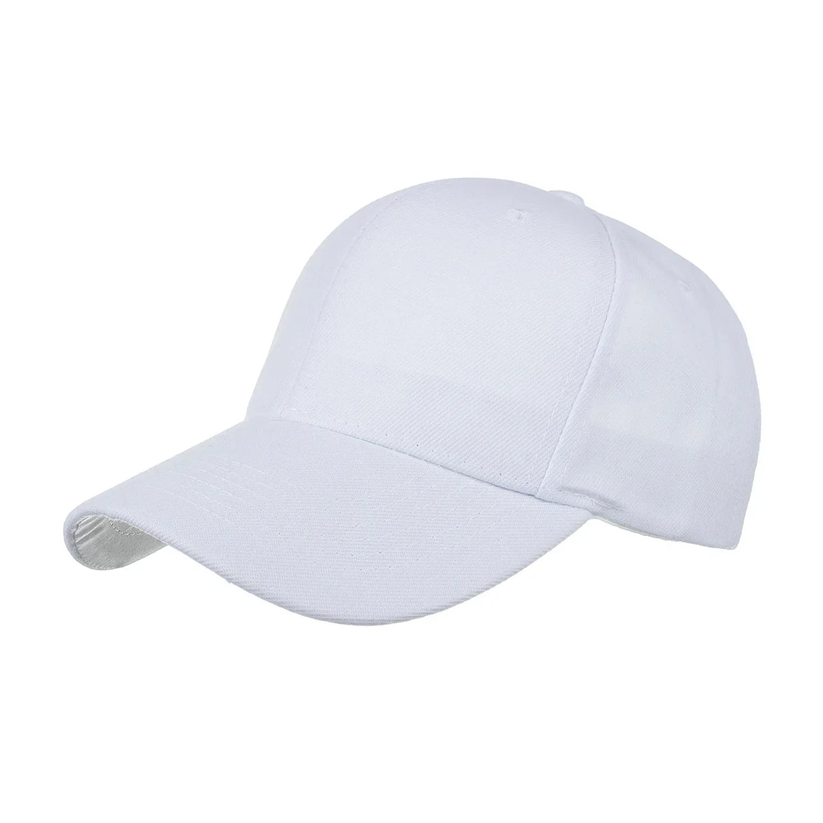 Unisex solid color baseball cap by TrendLux Wear, 5-panel structured hat in various vibrant colors, shown in a close-up shot.