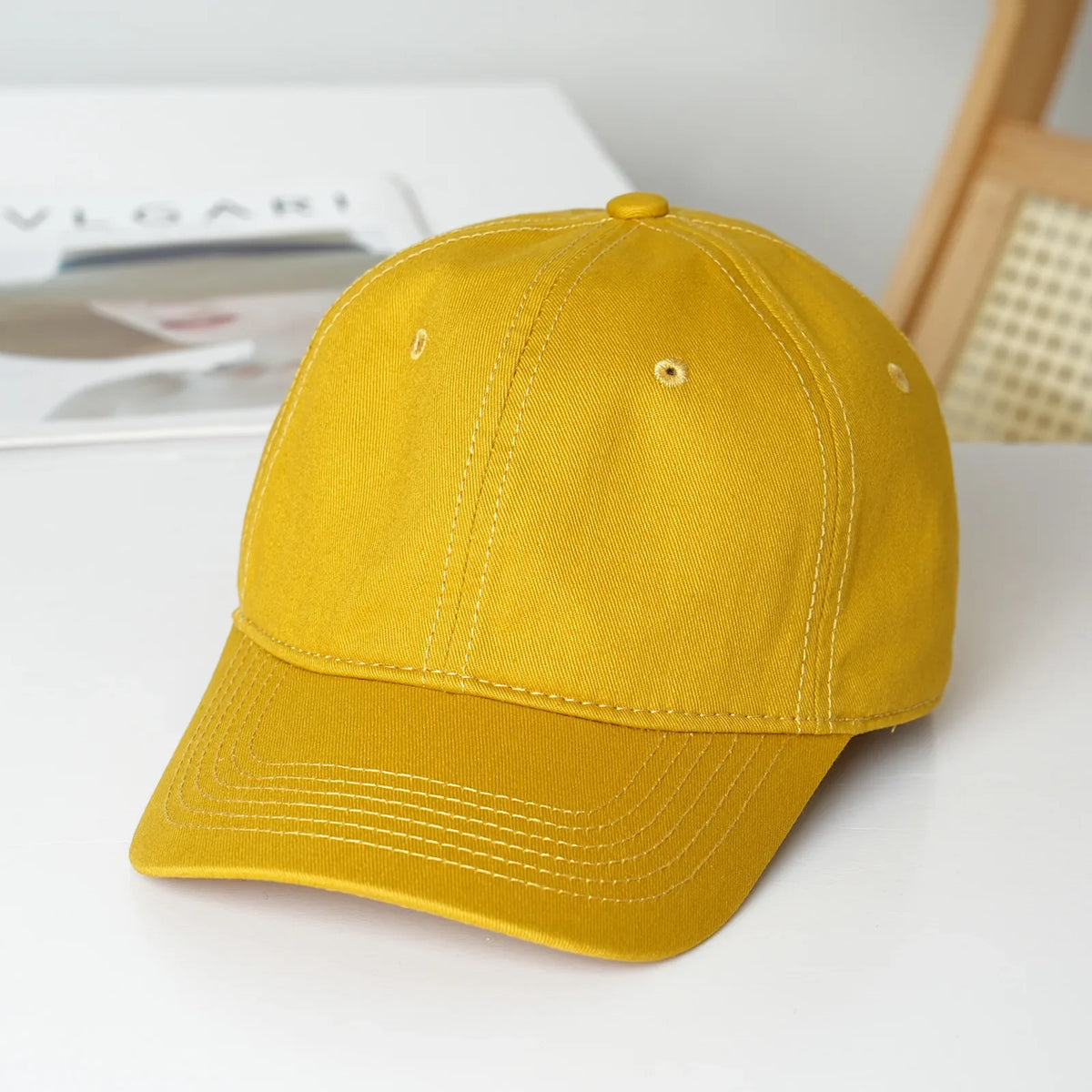 Unisex soft-top dad hat by TrendLux Wear in plain style, featuring sun protection, shown in a neutral color.