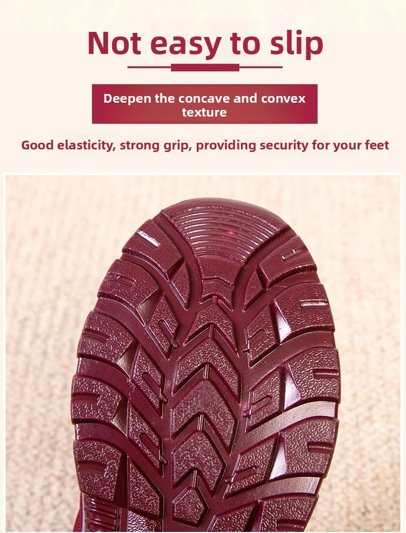 Women’s Plush Winter Snow Boots – Warm Slip-On Ankle Booties with Rubber Sole