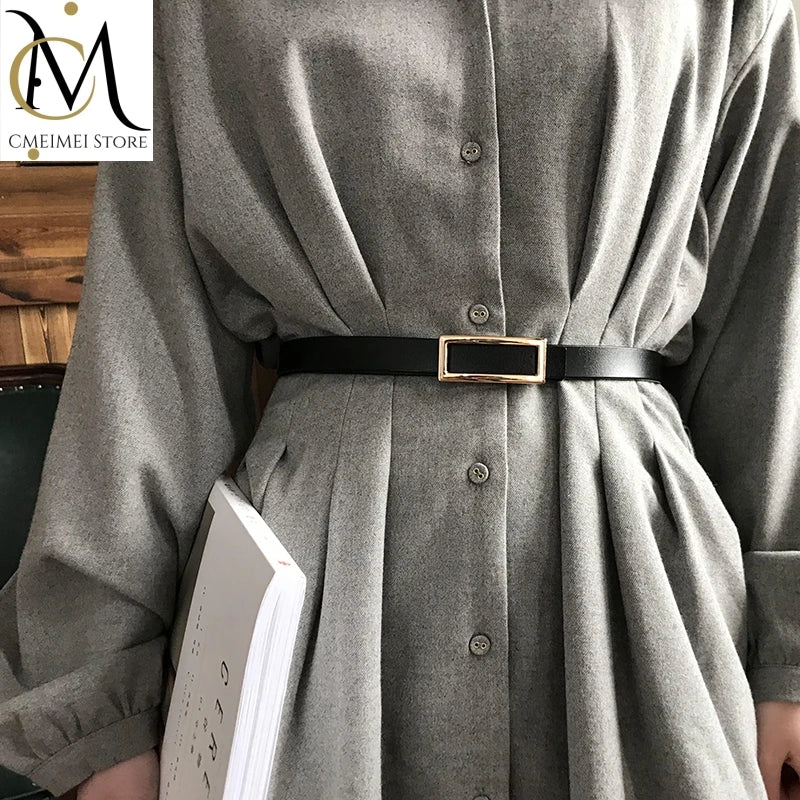 Women's Genuine Leather Belt — Metal Buckle Strap for Jeans & Dresses TrenLux Wear