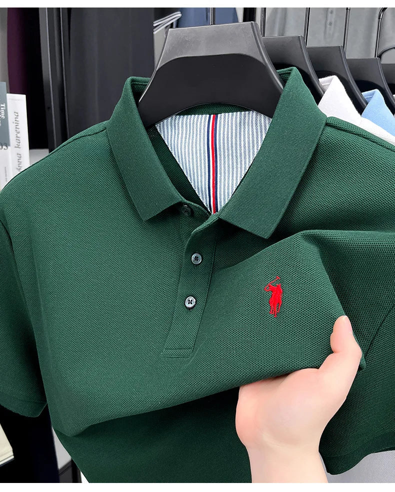 Men's Embroidered Cotton Golf Polo