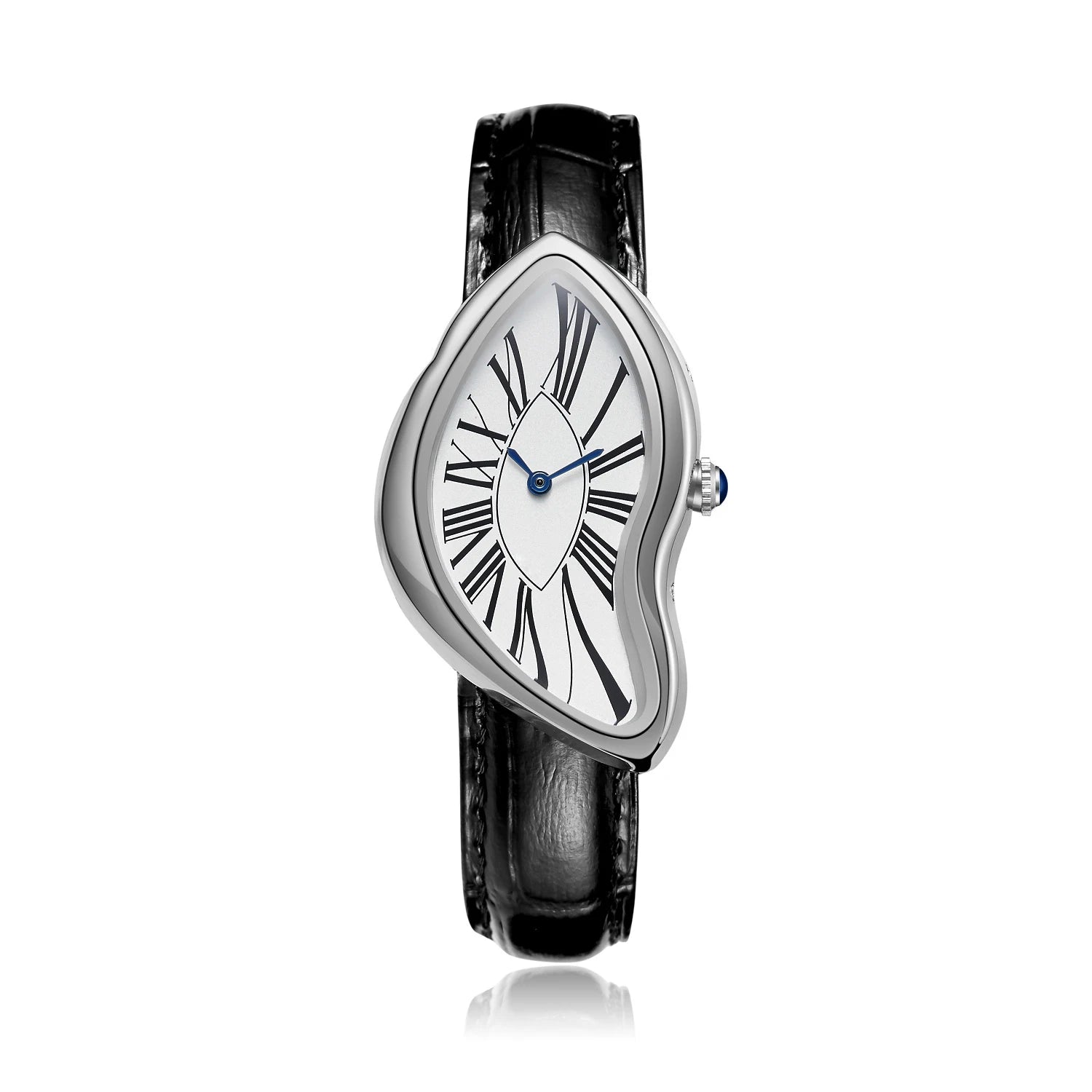 TrendLux Women's Retro Y2K Irregular Creative Alloy Case Leather Strap Quartz Watch