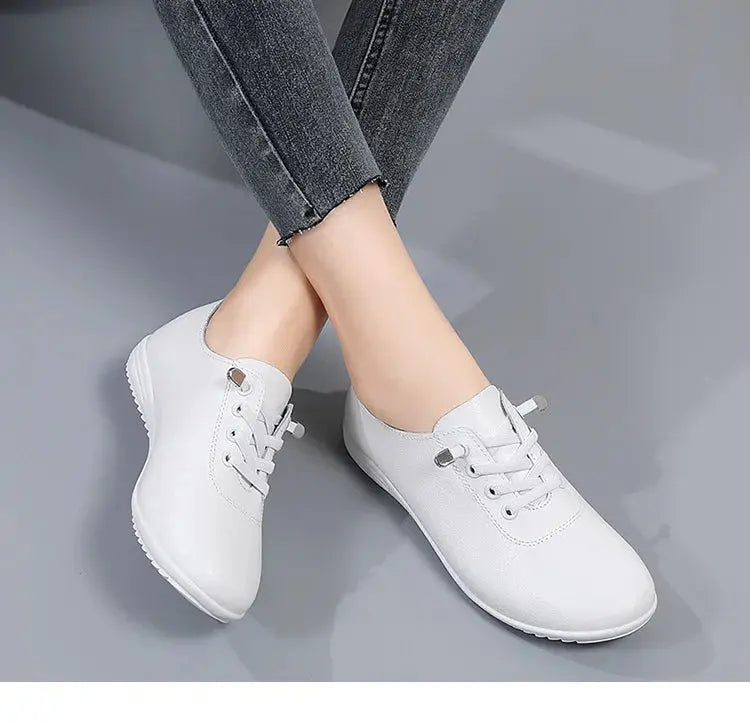TrenLux Wear Women's Lace-Up Leather Loafers — Soft Moccasin Flat Shoes for Spring & Autumn TrenLux Wear
