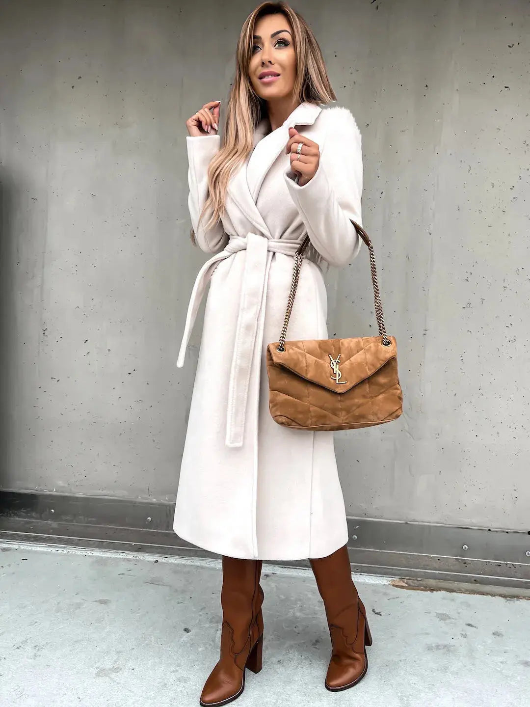 TrenLux Wear Women's Solid Woolen Lapel Coat — Long Sleeve Loose Fit Autumn Winter Coat TrenLux Wear