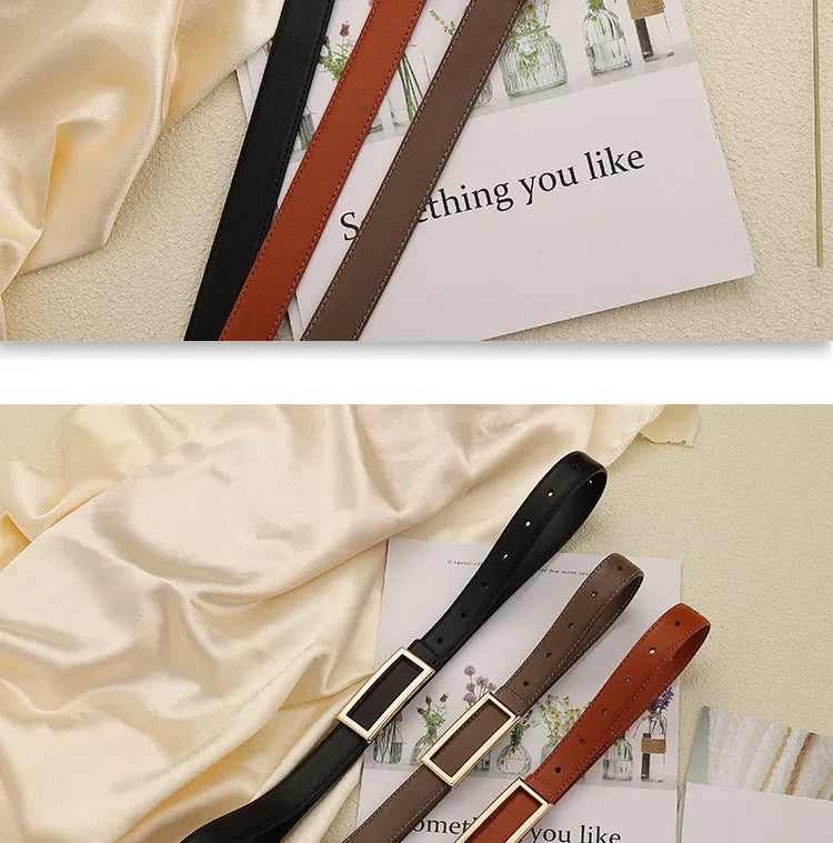 Women's Genuine Leather Belt — Metal Buckle Strap for Jeans & Dresses TrenLux Wear