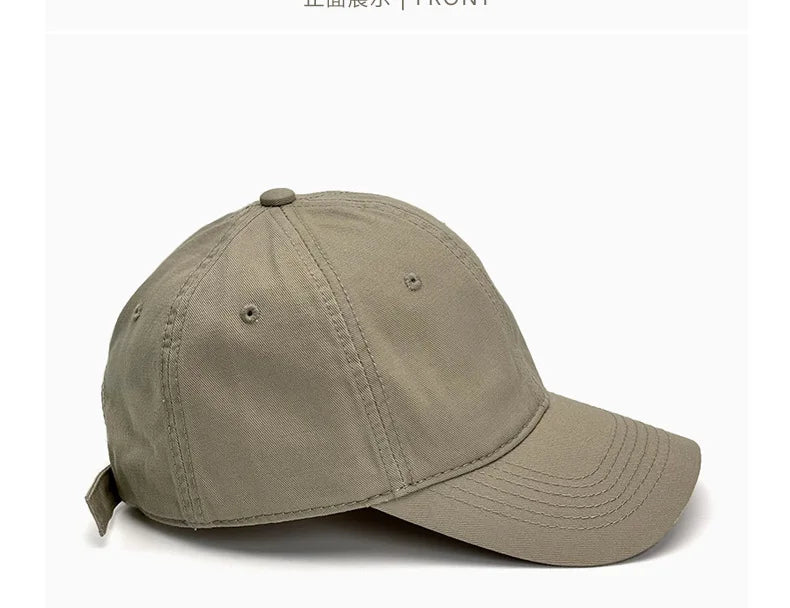 Unisex soft-top dad hat by TrendLux Wear in plain style with sun protection, available in 21 colors, shown in beige fabric.