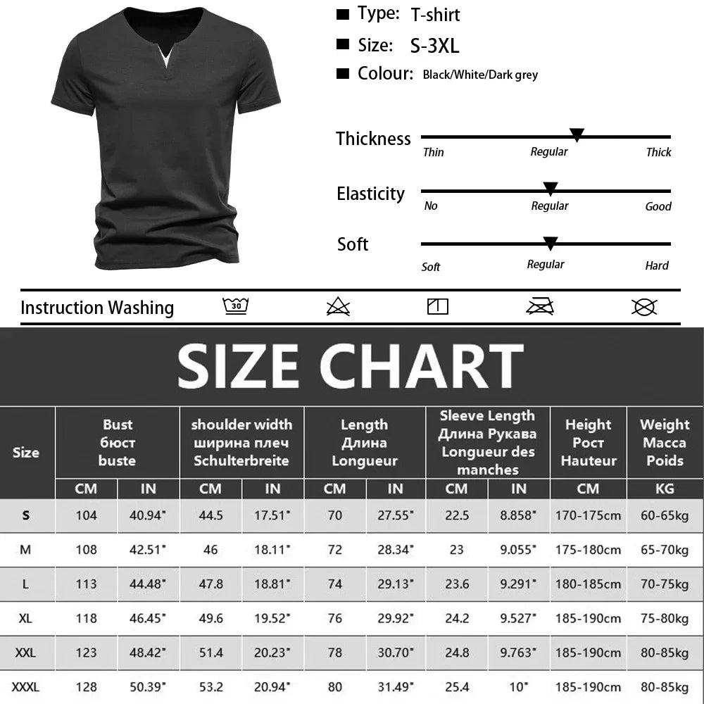 Men's slim fit Henley T-shirt by TrendLux Wear, breathable moisture-wicking tee in black, white, or grey, available in sizes S to 3XL.