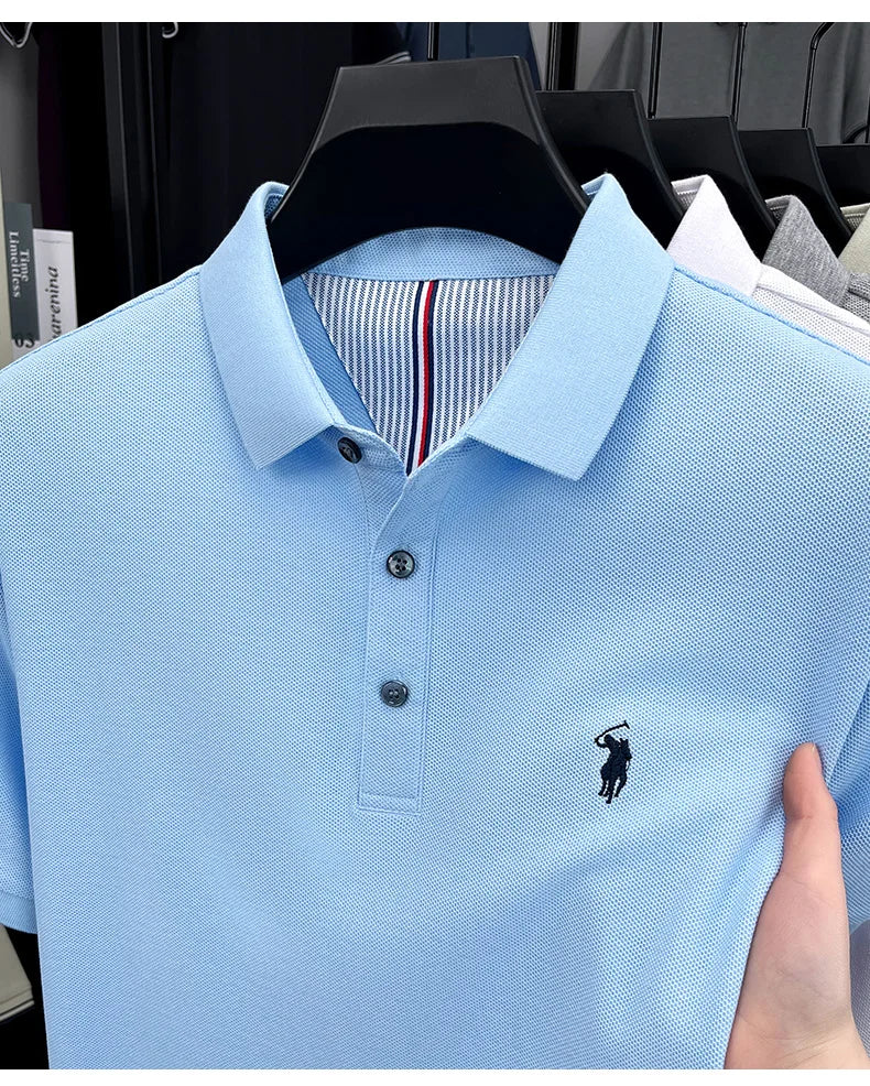 Men's Embroidered Cotton Golf Polo