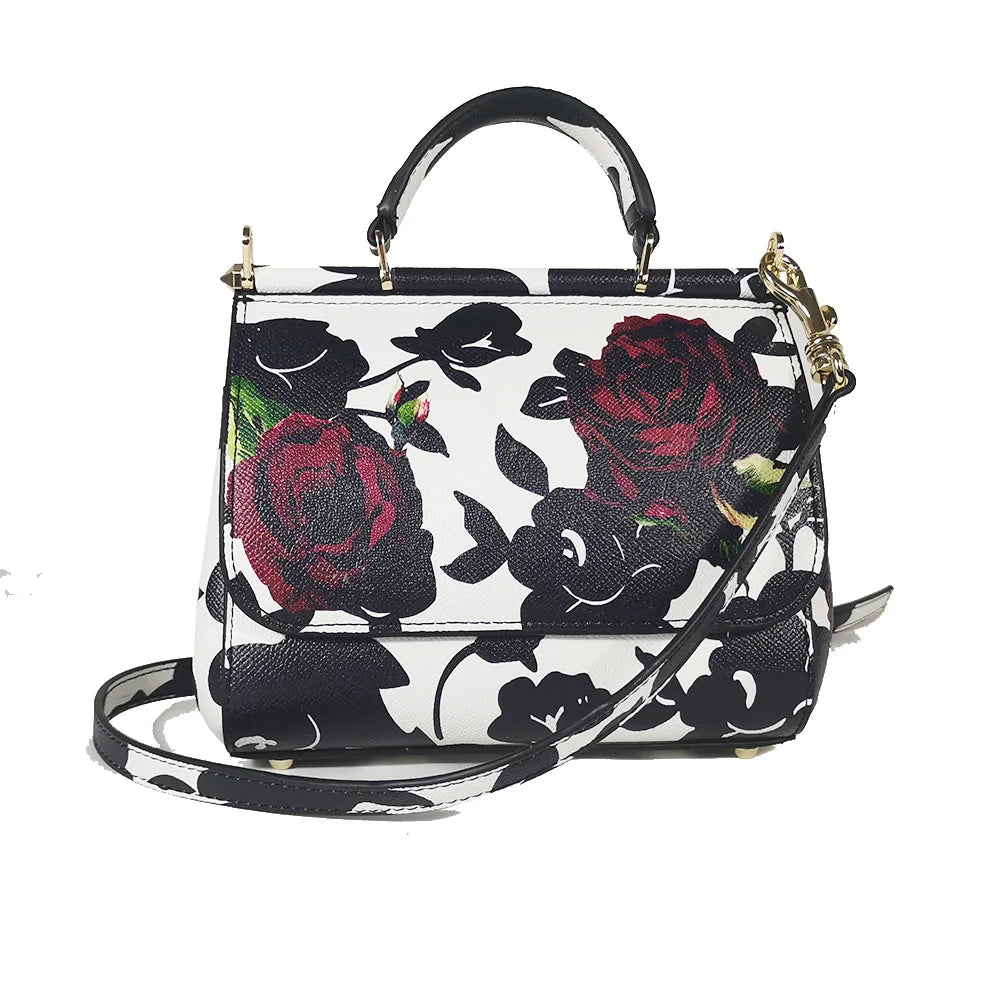 TrendLux Women's Rose PU Leather Crossbody Tote Lady Shoulder Handbag