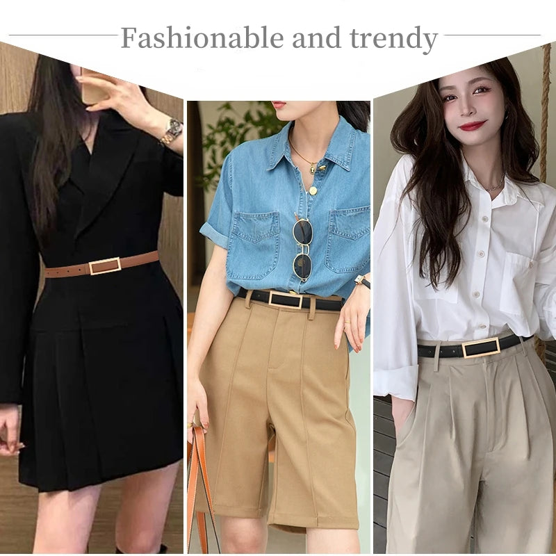 Women's Genuine Leather Belt — Metal Buckle Strap for Jeans & Dresses TrenLux Wear