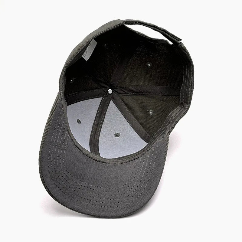 Unisex breathable sun-protective baseball cap with adjustable fit and hard brim, available in 22 colors by TrendLux Wear.