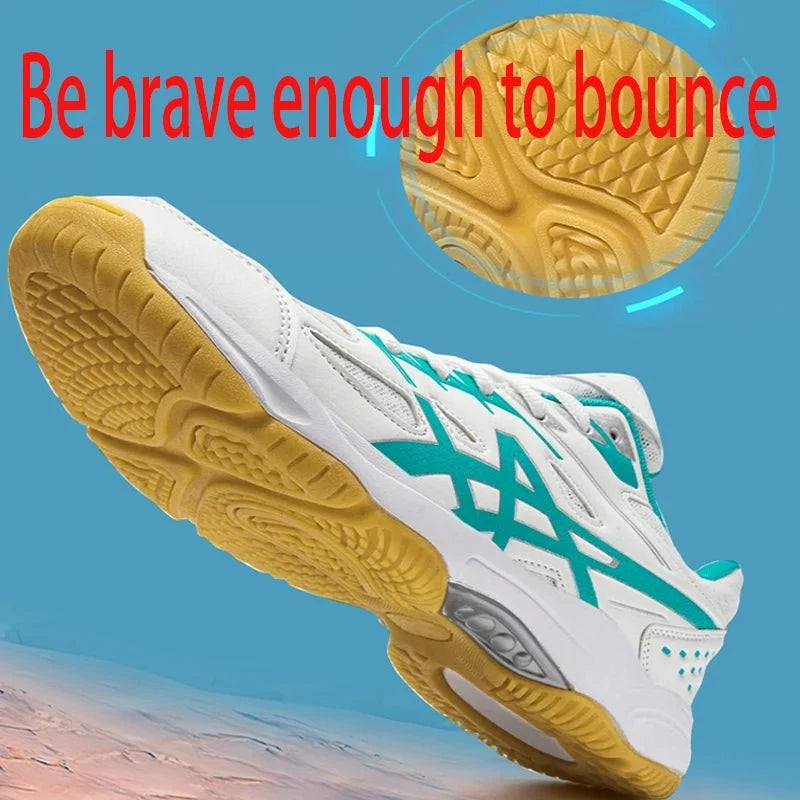 Unisex TrendLux Wear anti-slip court sneakers for badminton and table tennis with breathable mesh and non-marking sole.