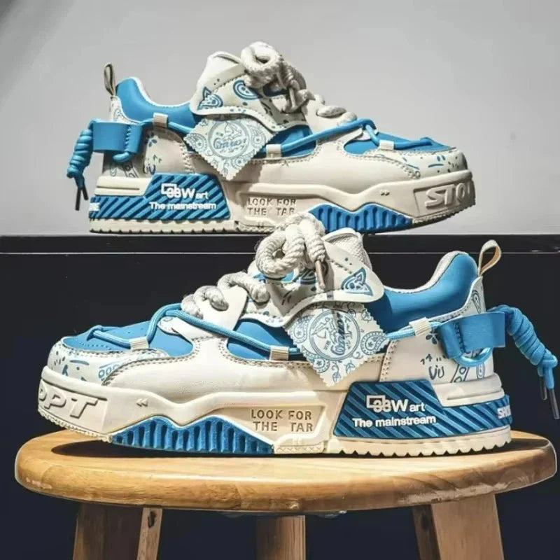 Men's breathable platform sneakers by TrendLux Wear, casual vulcanized walking shoes with stylish design and comfortable fit.