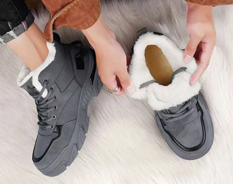 Men's Classic Retro Winter Snow Boots – Warm Plush Lace-Up Outdoor Shoes