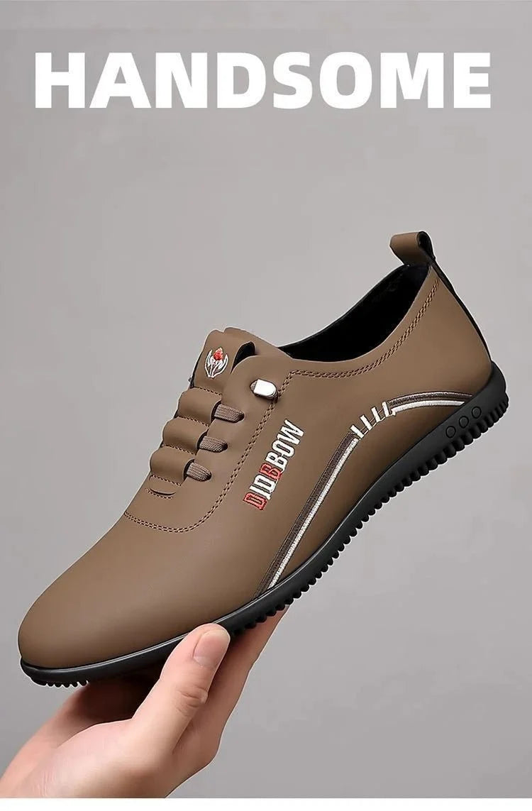 Men's leather loafers by TrendLux Wear with soft soles, lightweight slip-on moccasin style perfect for walking and casual wear.