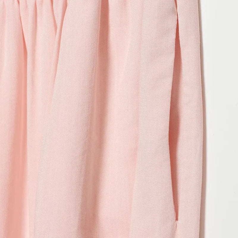 TrendLux Women's Pink High Waist Wide Leg Balloon Pants – Casual Summer Trousers
